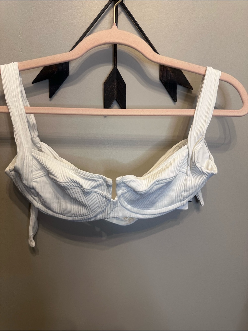 l*space White Ribbed Underwire Bikini Top